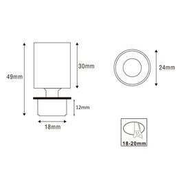 LED Mini Recessed Spotlight "TINI" 1W Rotating & Swivelling