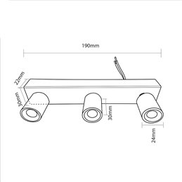 LED 3x1W warm white surface-mounted ceiling spot Rotating & swivelling