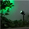 9W Garden spotlight with changeable RGBW bulb black 12V AC/DC and IR remote control