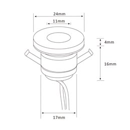 1W LED Mini Recessed Spot "ALDYNE" Sidelight Minispot - 12VDC - IP65 - 3000K