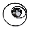 LED ceiling light "Doculus" 2 flame 40W 3000K, round, aluminum / black dimmable