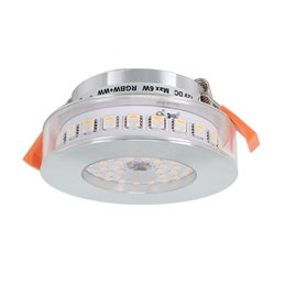 6W RGB+WW 12V DC LED Recessed Lights with Input and Output Cable Connection
