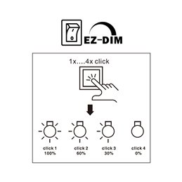 "EZDIM" 3 steps LED dimmer 12V-24V DC 3A Max for dimmable LED lamp
